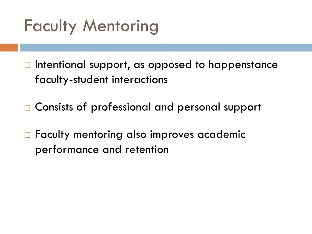 faculty mentoring