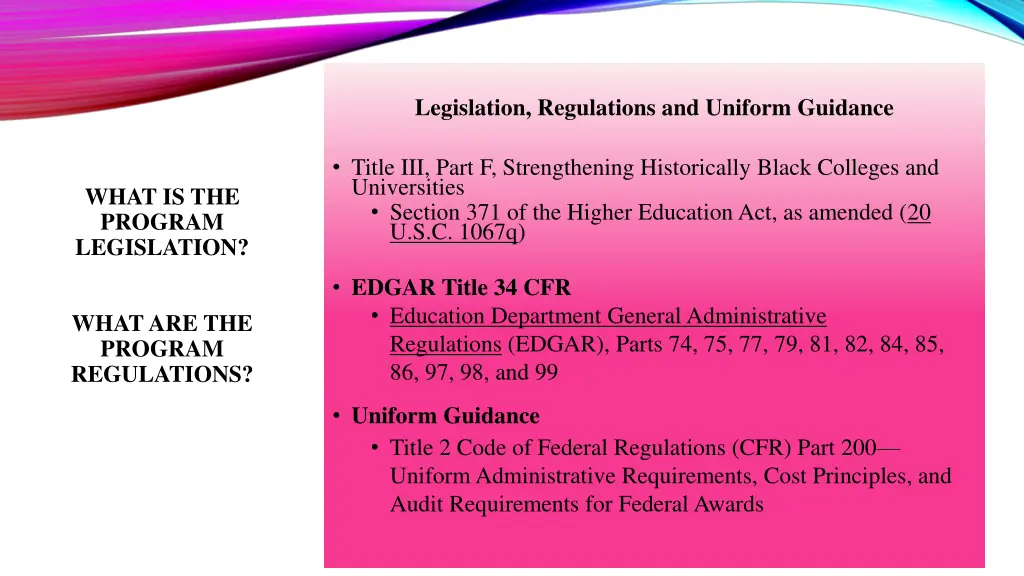 legislation regulations and uniform guidance 1