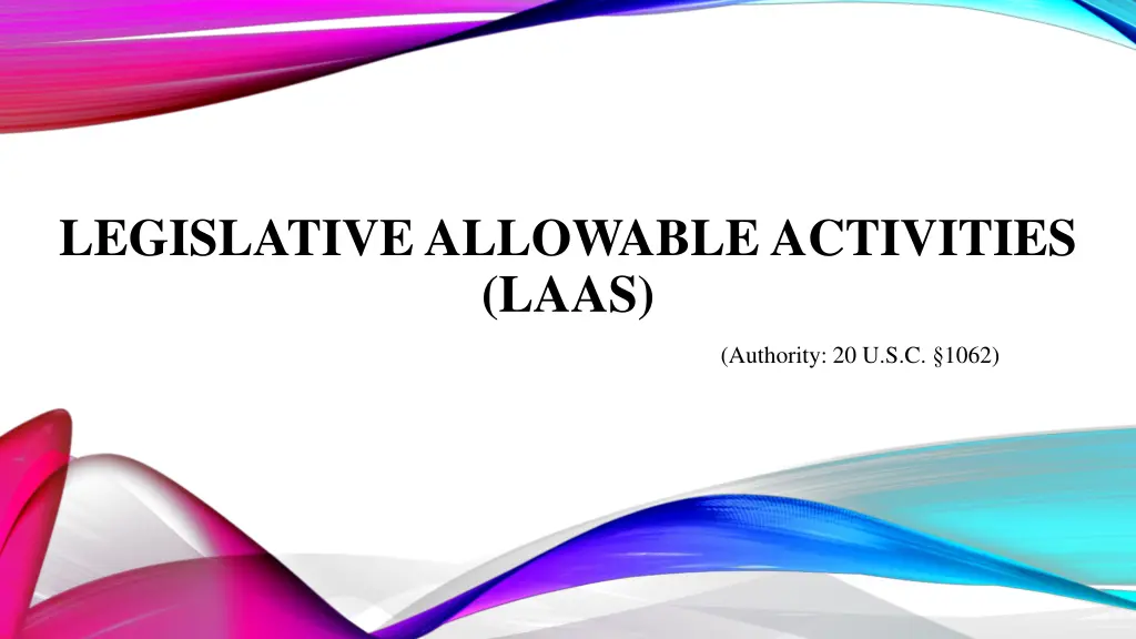 legislative allowable activities laas