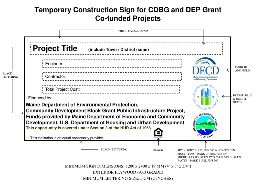 temporary construction sign for cdbg