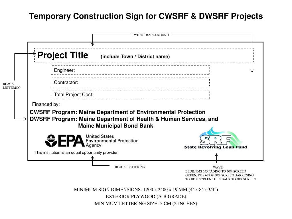 temporary construction sign for cwsrf dwsrf