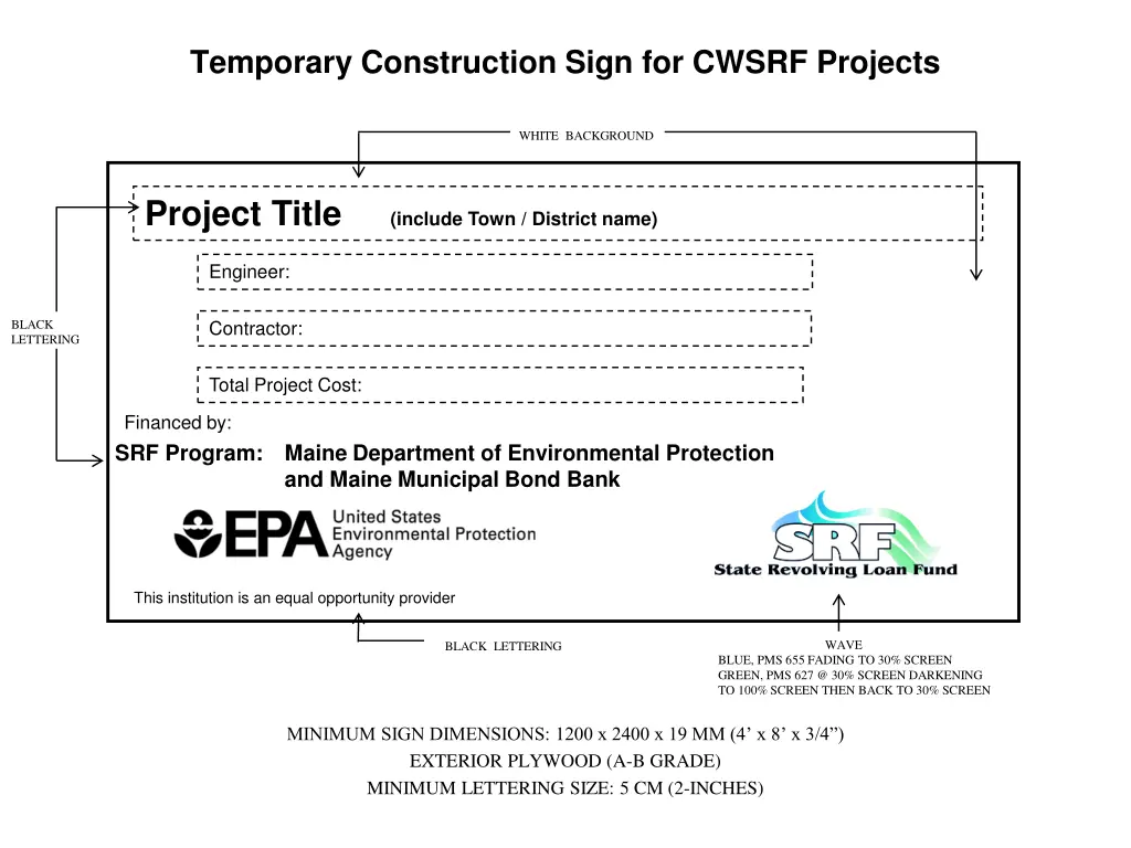 temporary construction sign for cwsrf projects