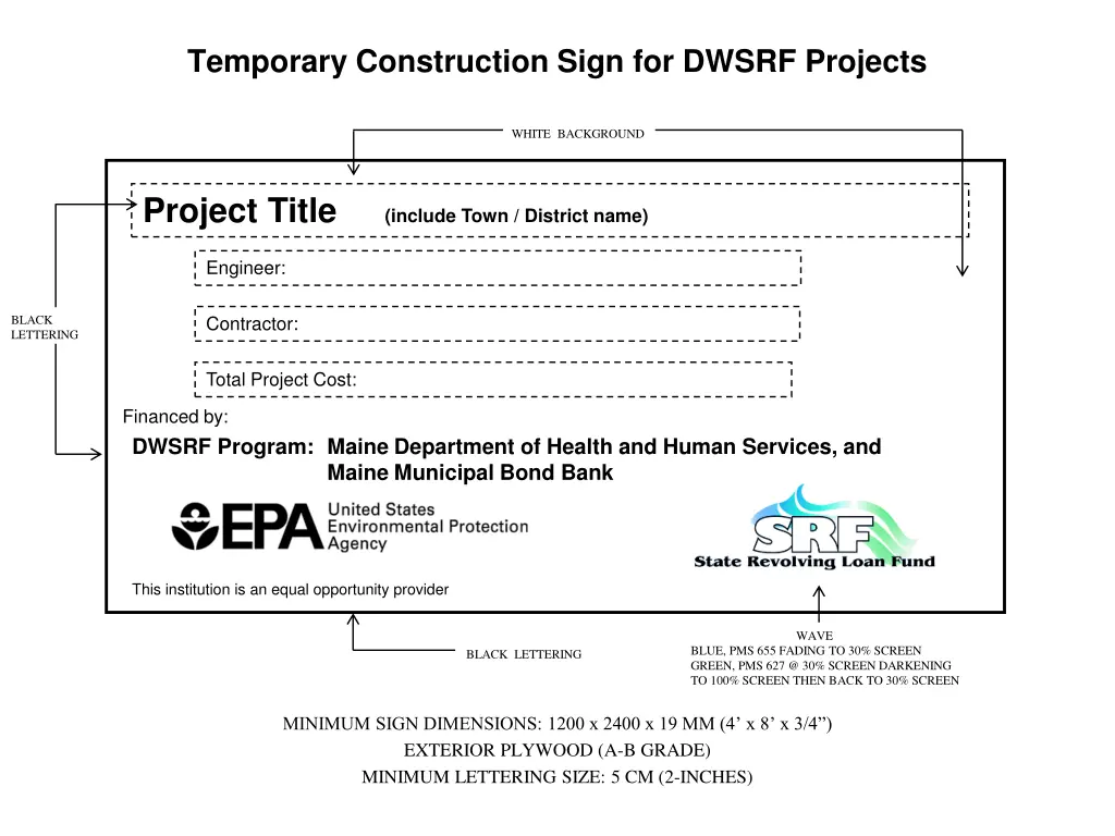 temporary construction sign for dwsrf projects