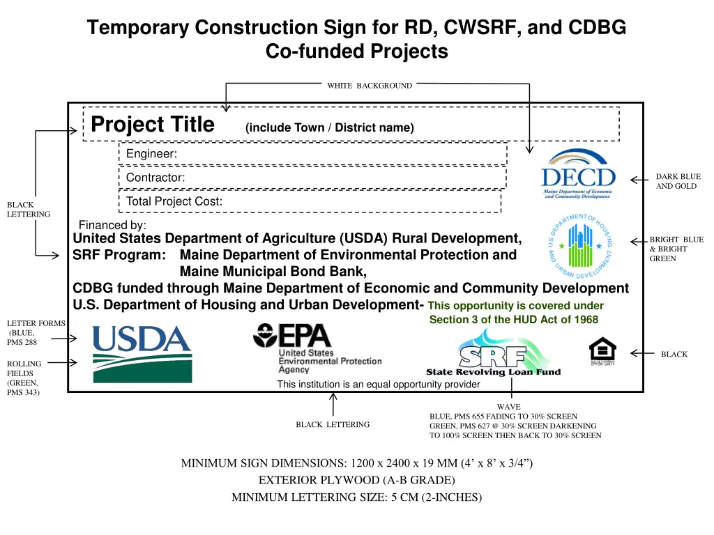 temporary construction sign for rd cwsrf and cdbg