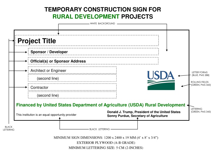 temporary construction sign for rural development