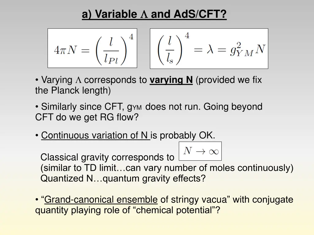 a variable and ads cft