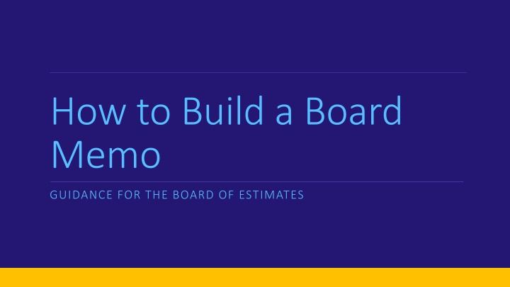 how to build a board memo