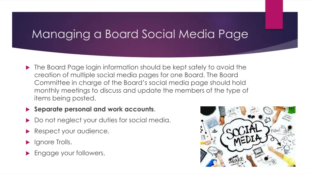 managing a board social media page