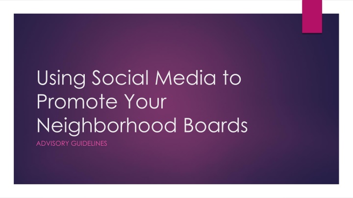 using social media to promote your neighborhood