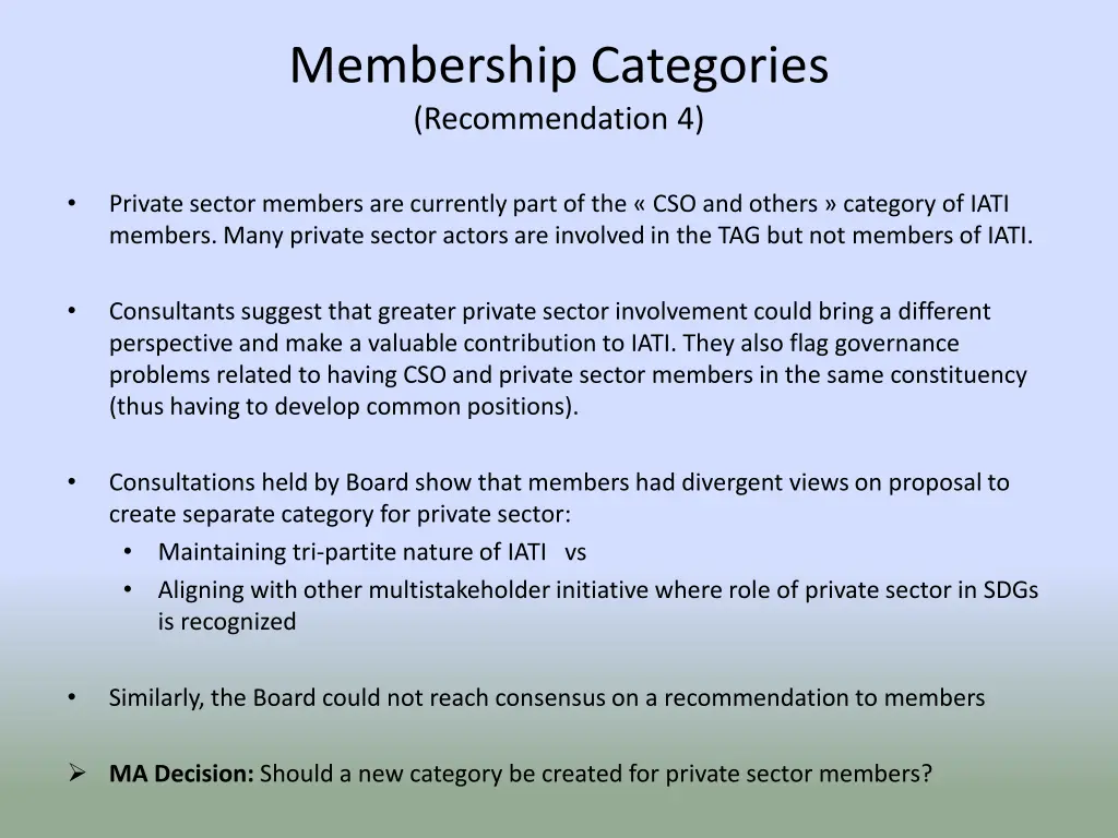 membership categories recommendation 4