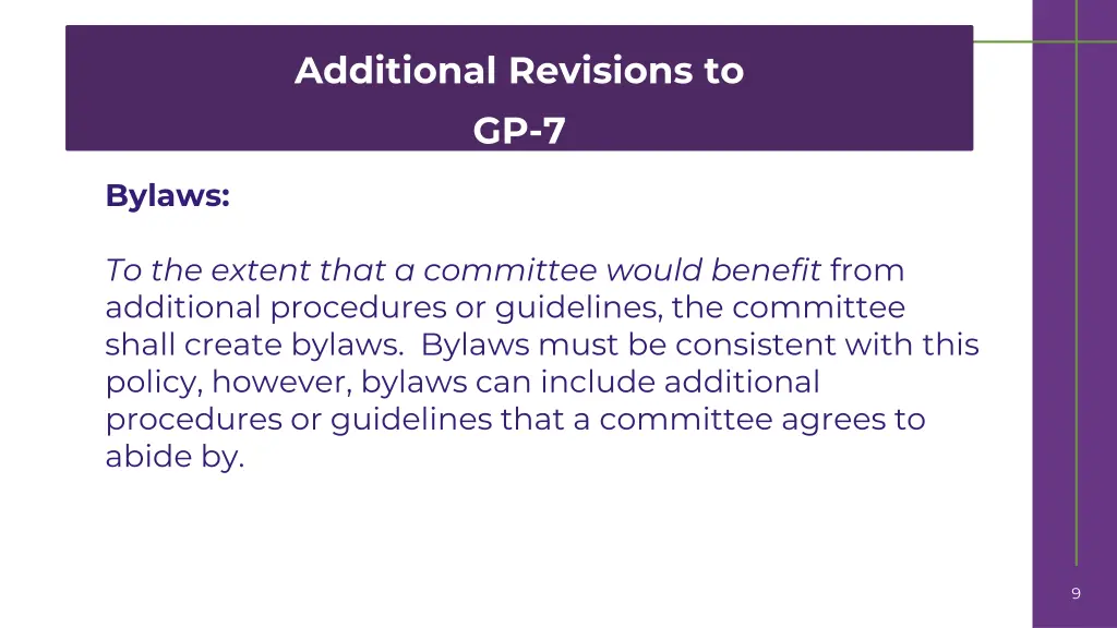 additional revisions to gp 7 1