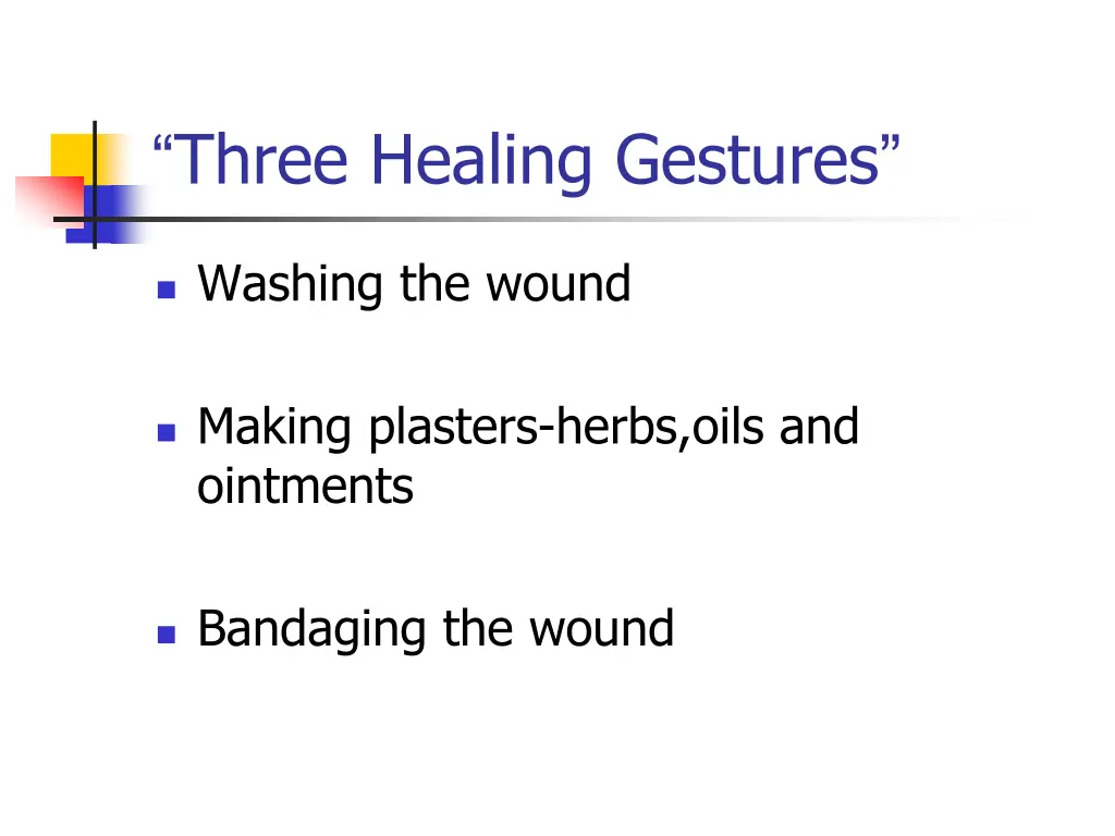 three healing gestures