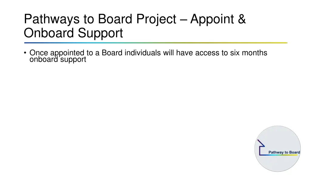 pathways to board project appoint onboard support