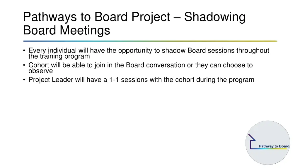 pathways to board project shadowing board meetings