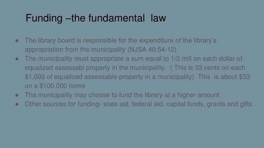 funding the fundamental law