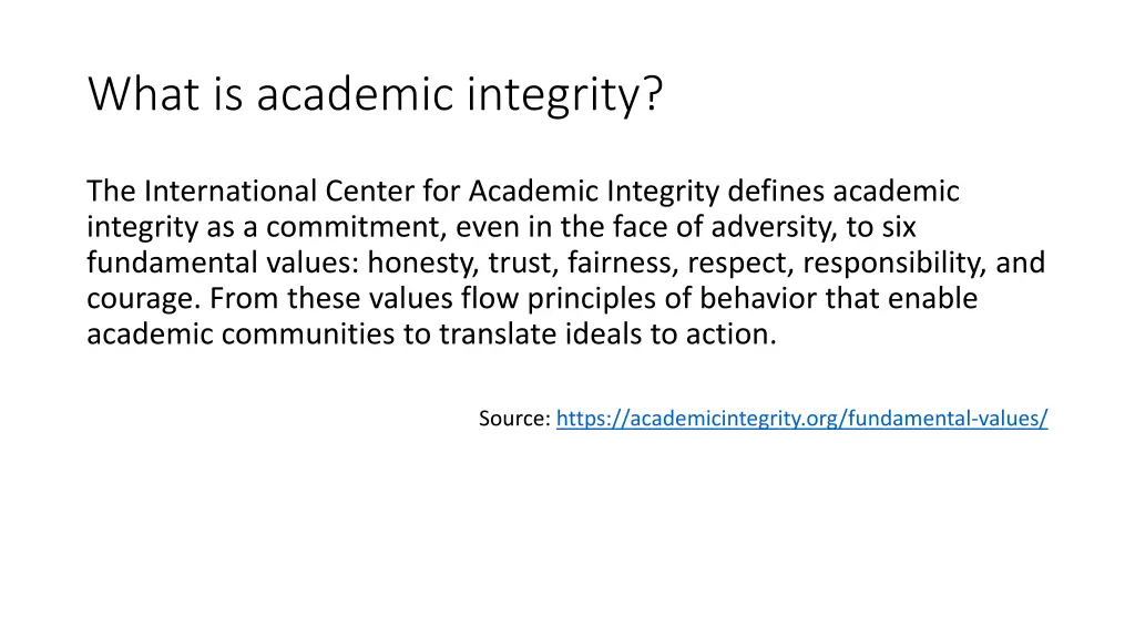 what is academic integrity