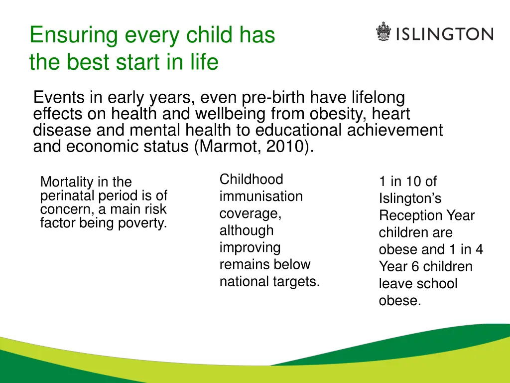 ensuring every child has the best start in life