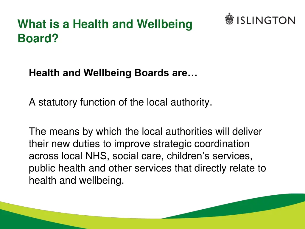 what is a health and wellbeing board