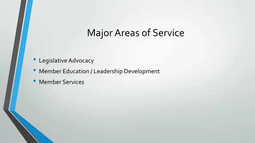 major areas of service