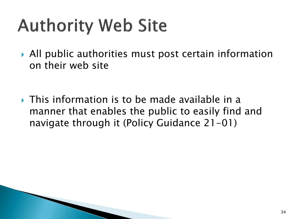 all public authorities must post certain