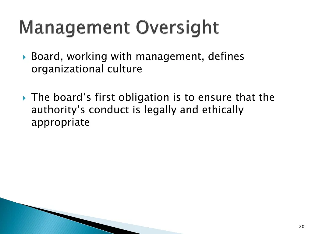 board working with management defines