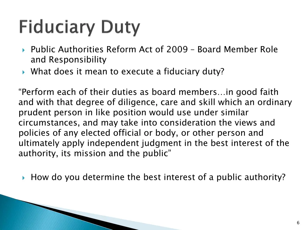 public authorities reform act of 2009 board