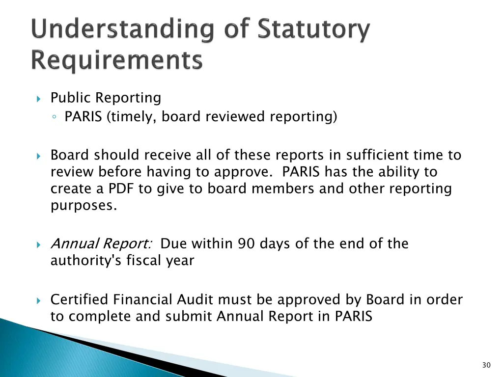 public reporting paris timely board reviewed