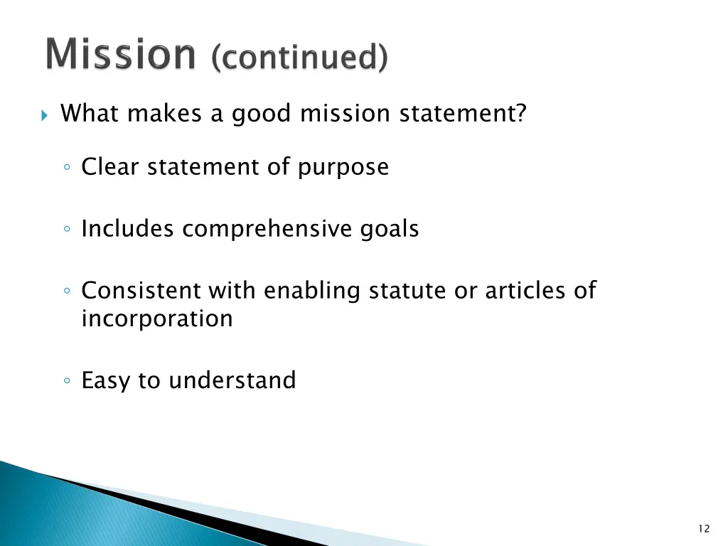 what makes a good mission statement