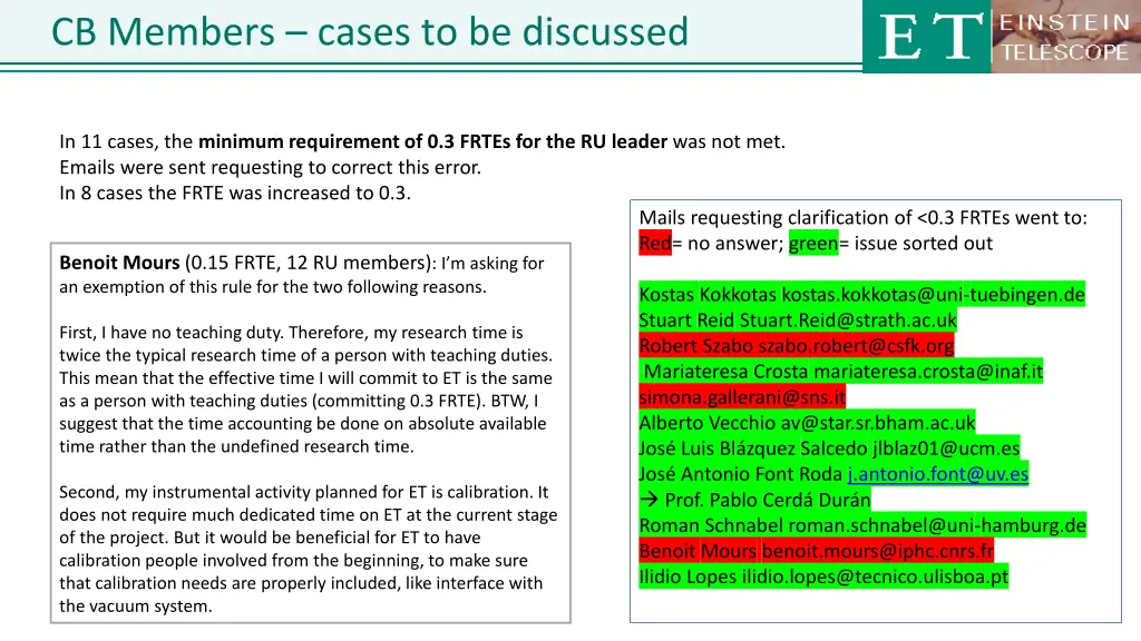 cb members cases to be discussed