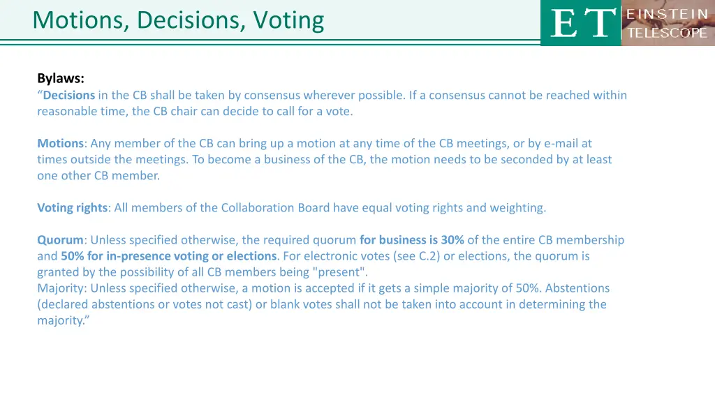 motions decisions voting