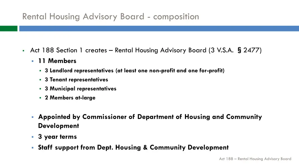 rental housing advisory board composition