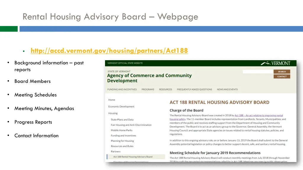 rental housing advisory board webpage