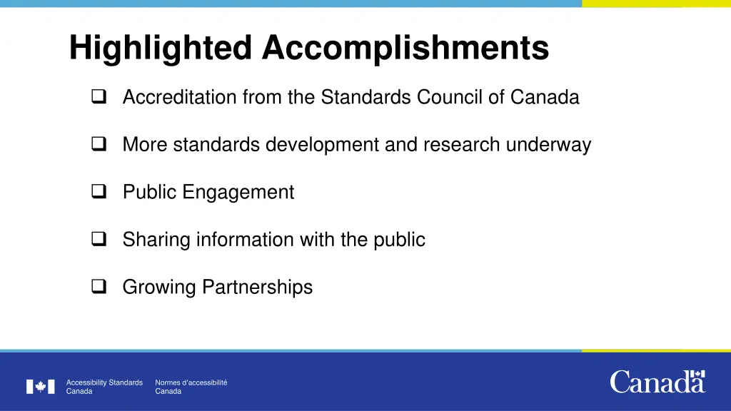 highlighted accomplishments