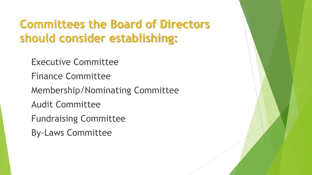 committees the board of directors should consider