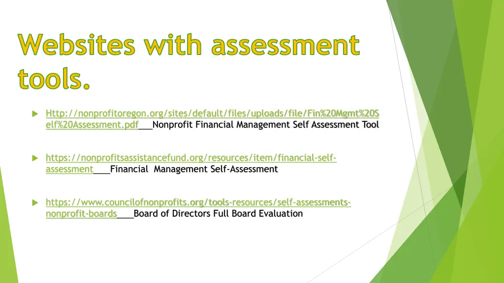 websites with assessment tools