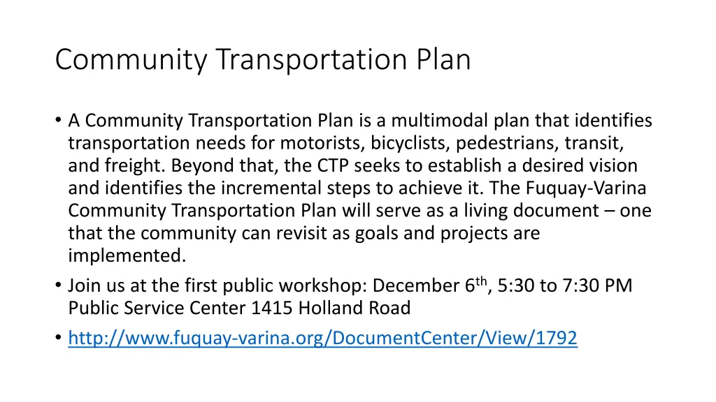 community transportation plan