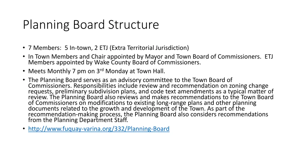 planning board structure