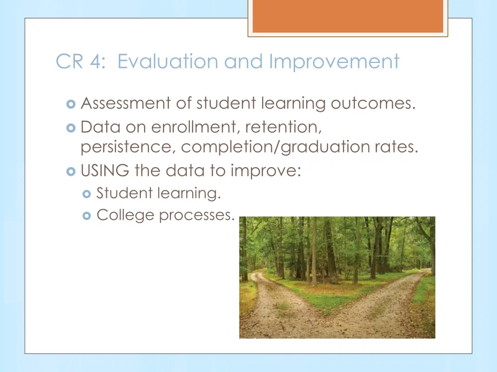 cr 4 evaluation and improvement