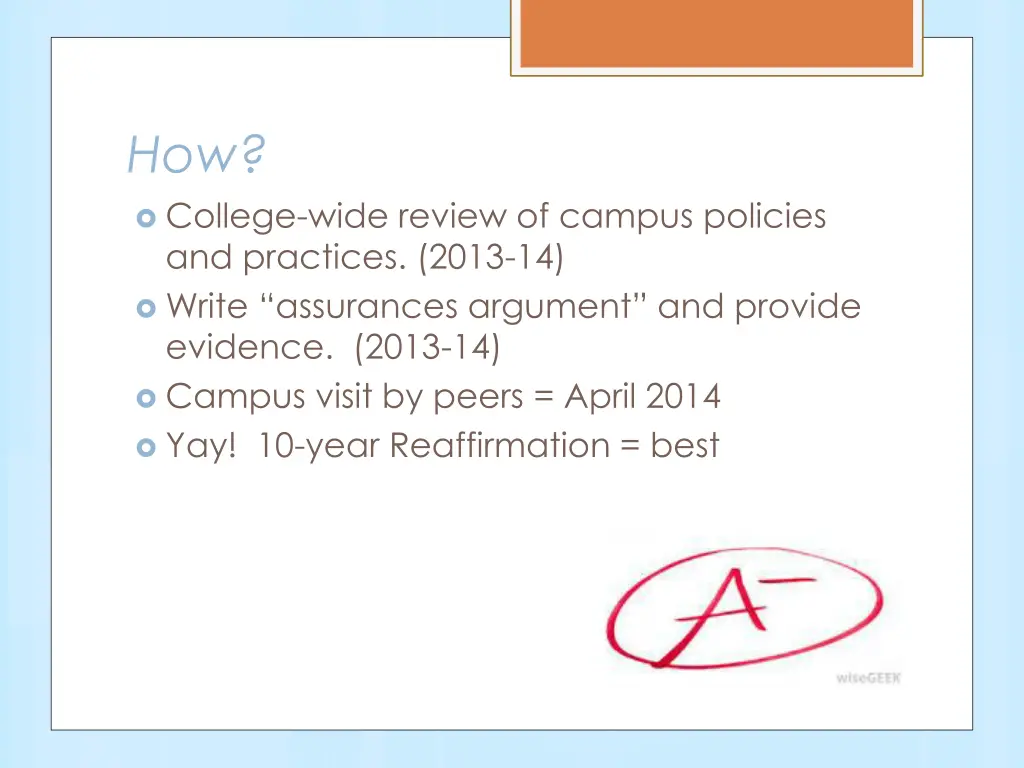 how college wide review of campus policies