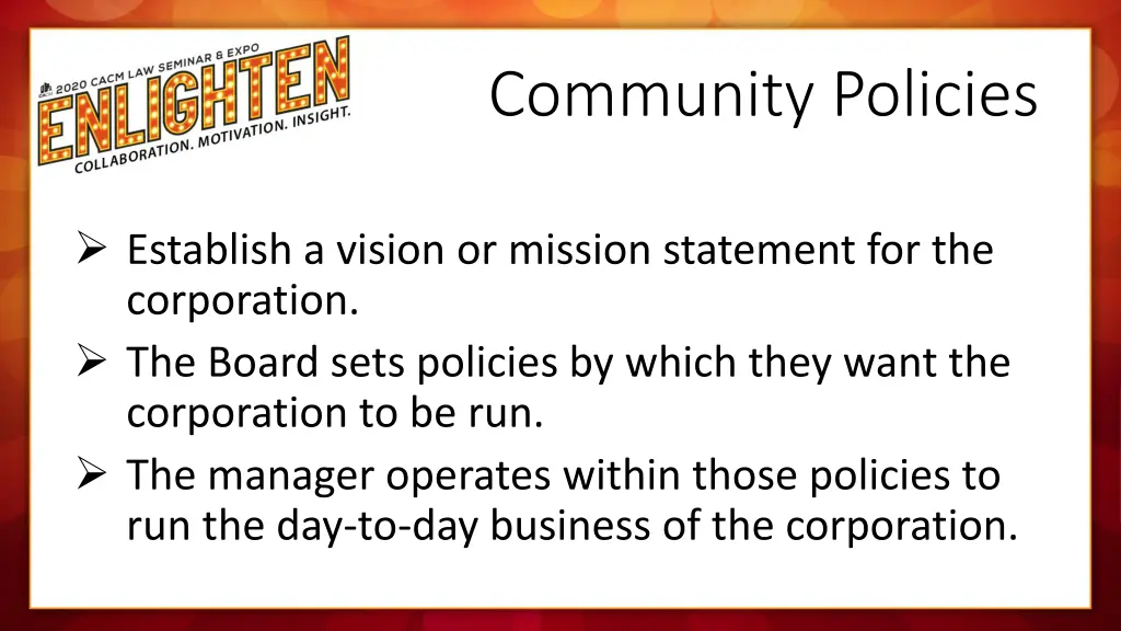 community policies