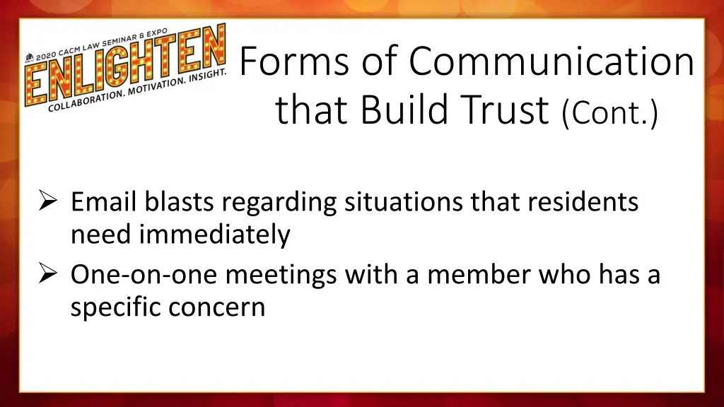 forms of communication that build trust cont