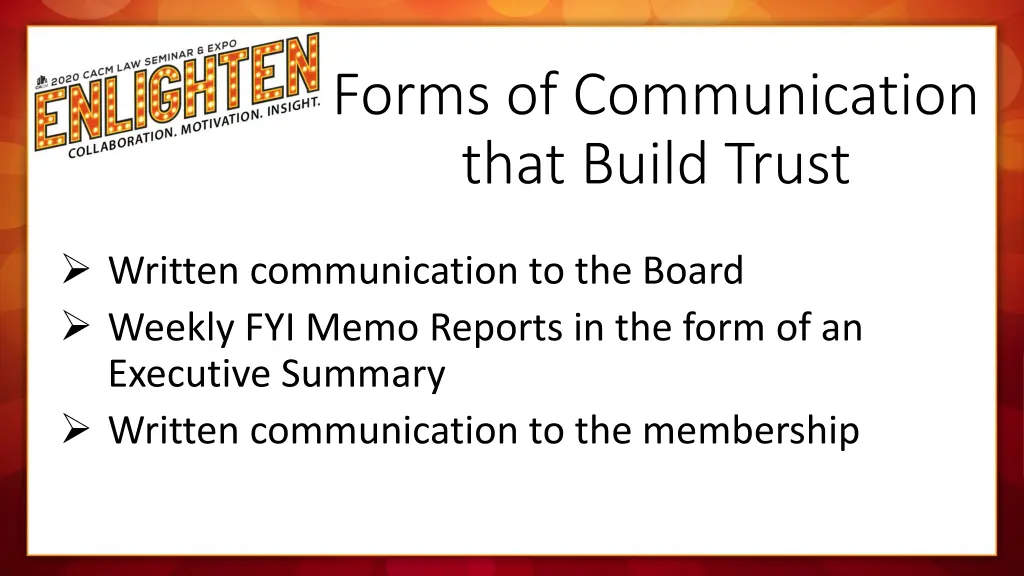 forms of communication that build trust