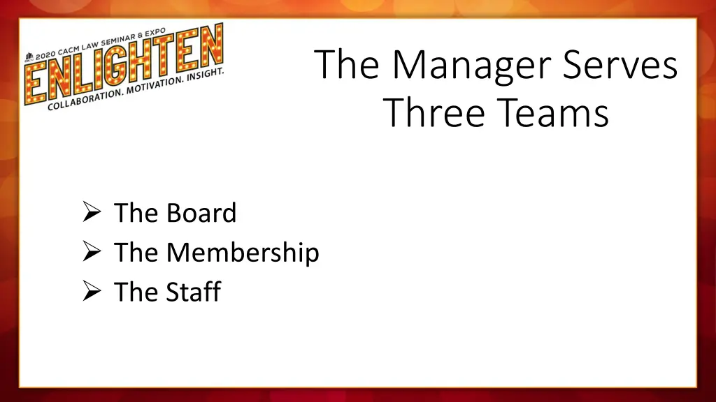 the manager serves three teams