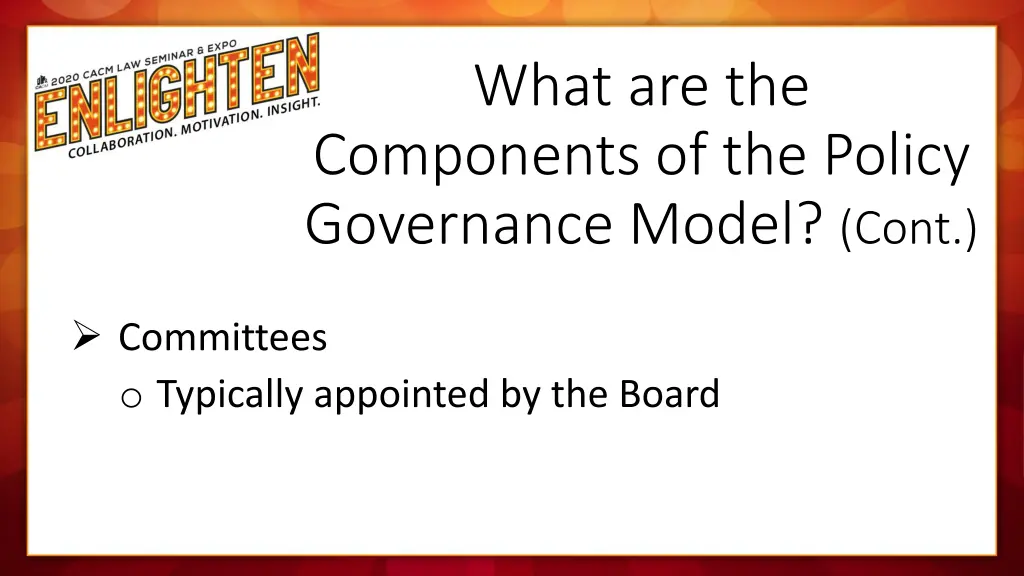 what are the components of the policy governance 1