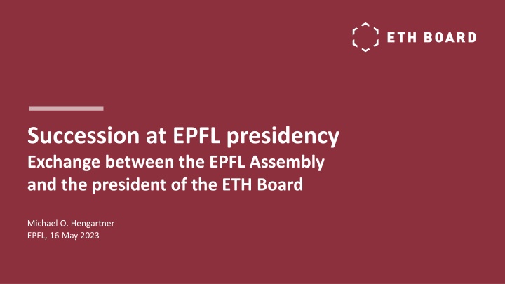 succession at epfl presidency exchange between