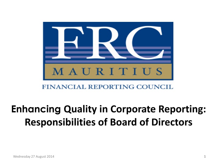 enhancing quality in corporate reporting