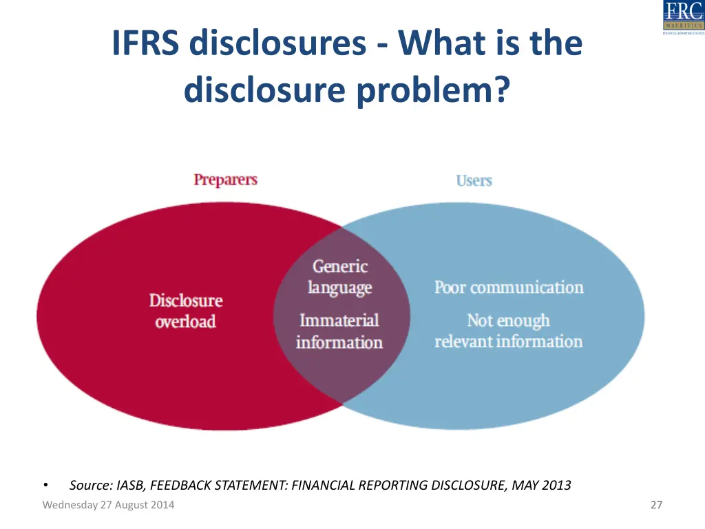 ifrs disclosures what is the disclosure problem