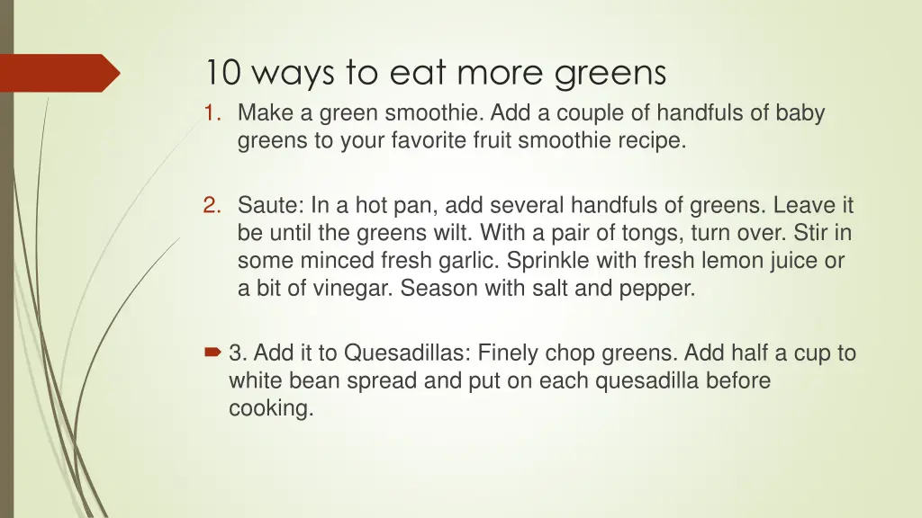 10 ways to eat more greens 1 make a green