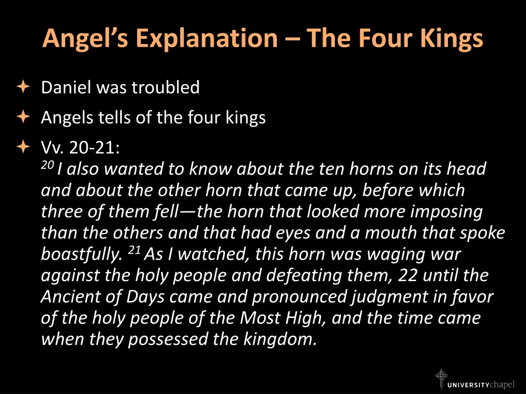 angel s explanation the four kings