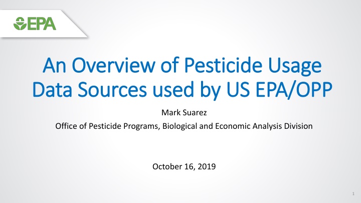 an overview of pesticide usage an overview